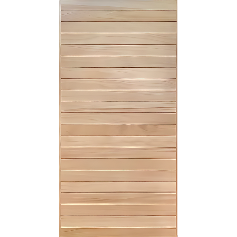 Horizontal wood-clad entrance door, ideal for staining or varnishing in contemporary or traditional Sydney homes