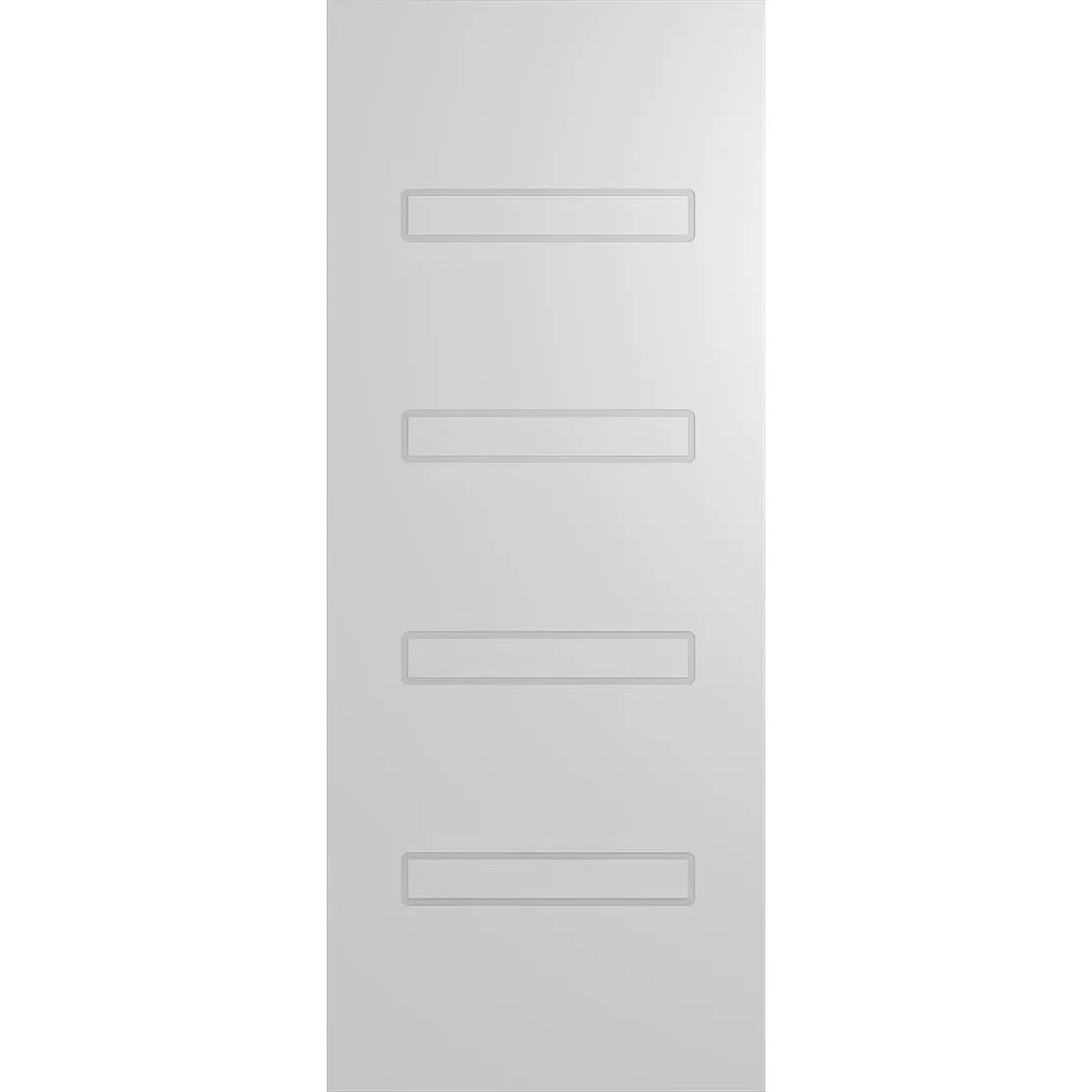 Internal door that replicates external door designs with 4 panels of glass.