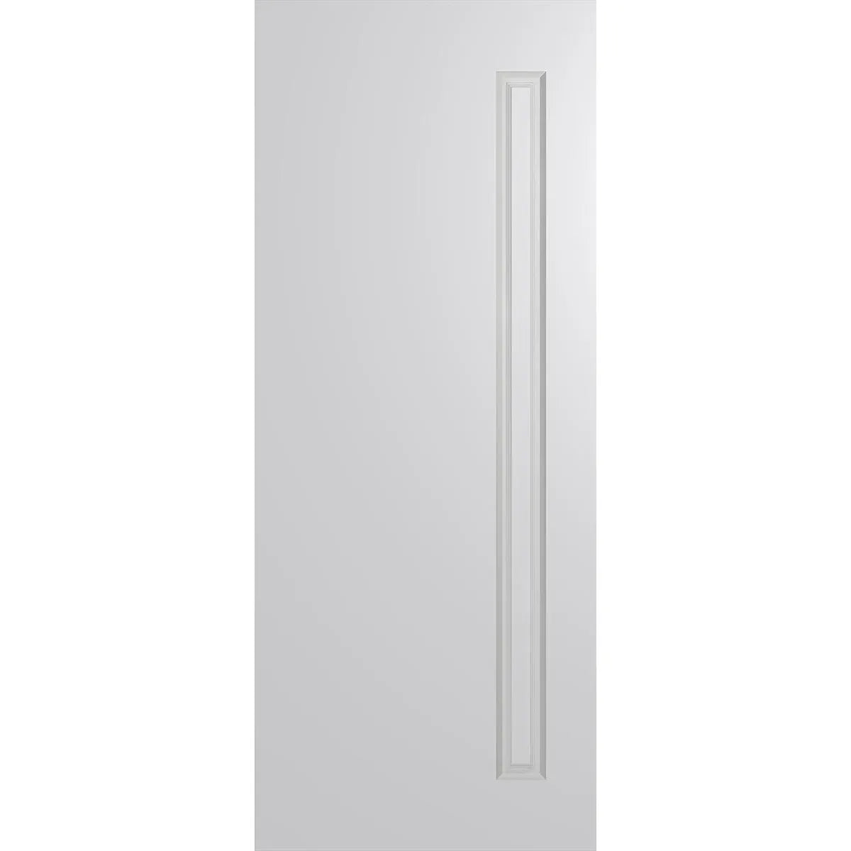 MDF infill solid door with one panel routed design.