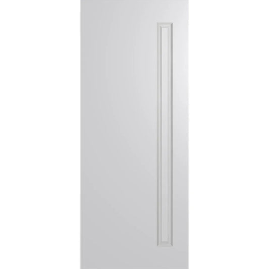 MDF infill solid door with one panel routed design.