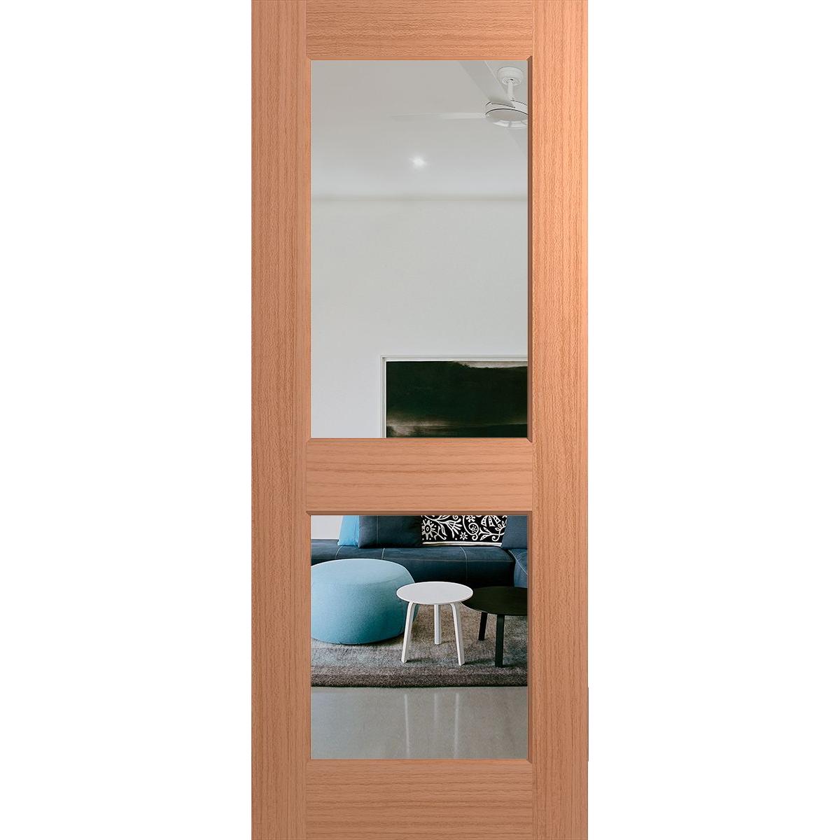 External Door with 2 panels of clear glass.