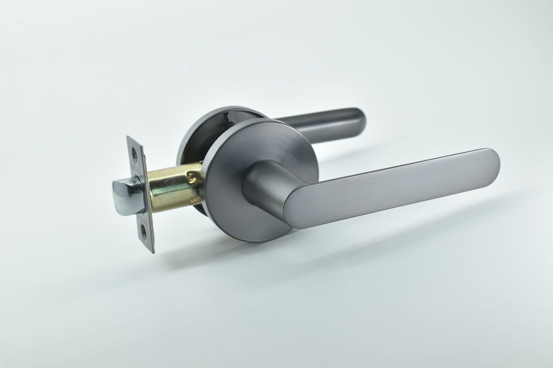 Gunmetal passage door handle with modern round design