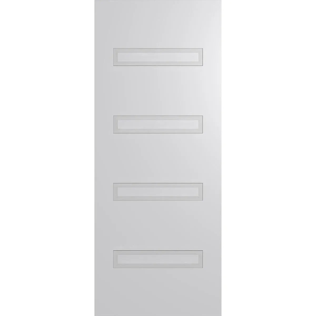Internal semi-solid door with routed contemporary horizontal design.