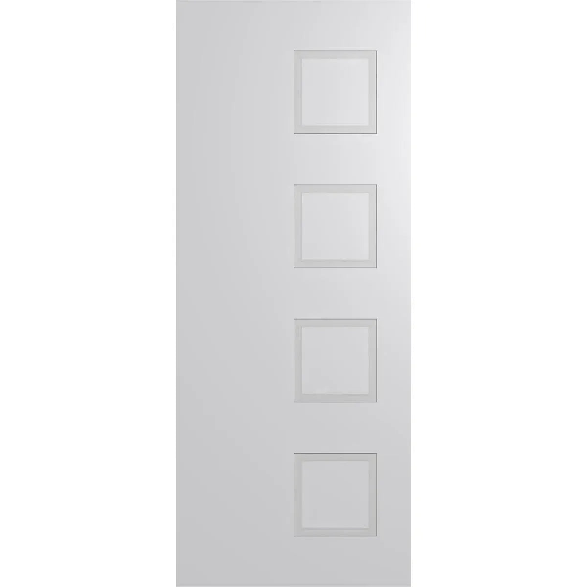 Internal door with 4 routed panels on one side of door.