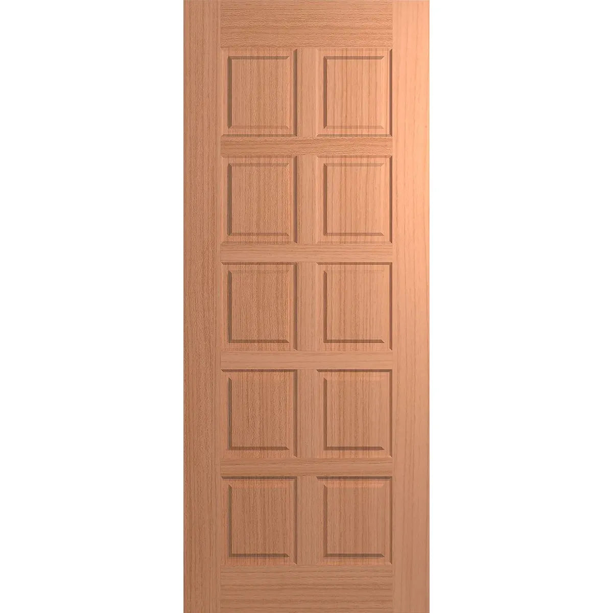 Traditional external door design with 10 panels. Stain or painting is possible.