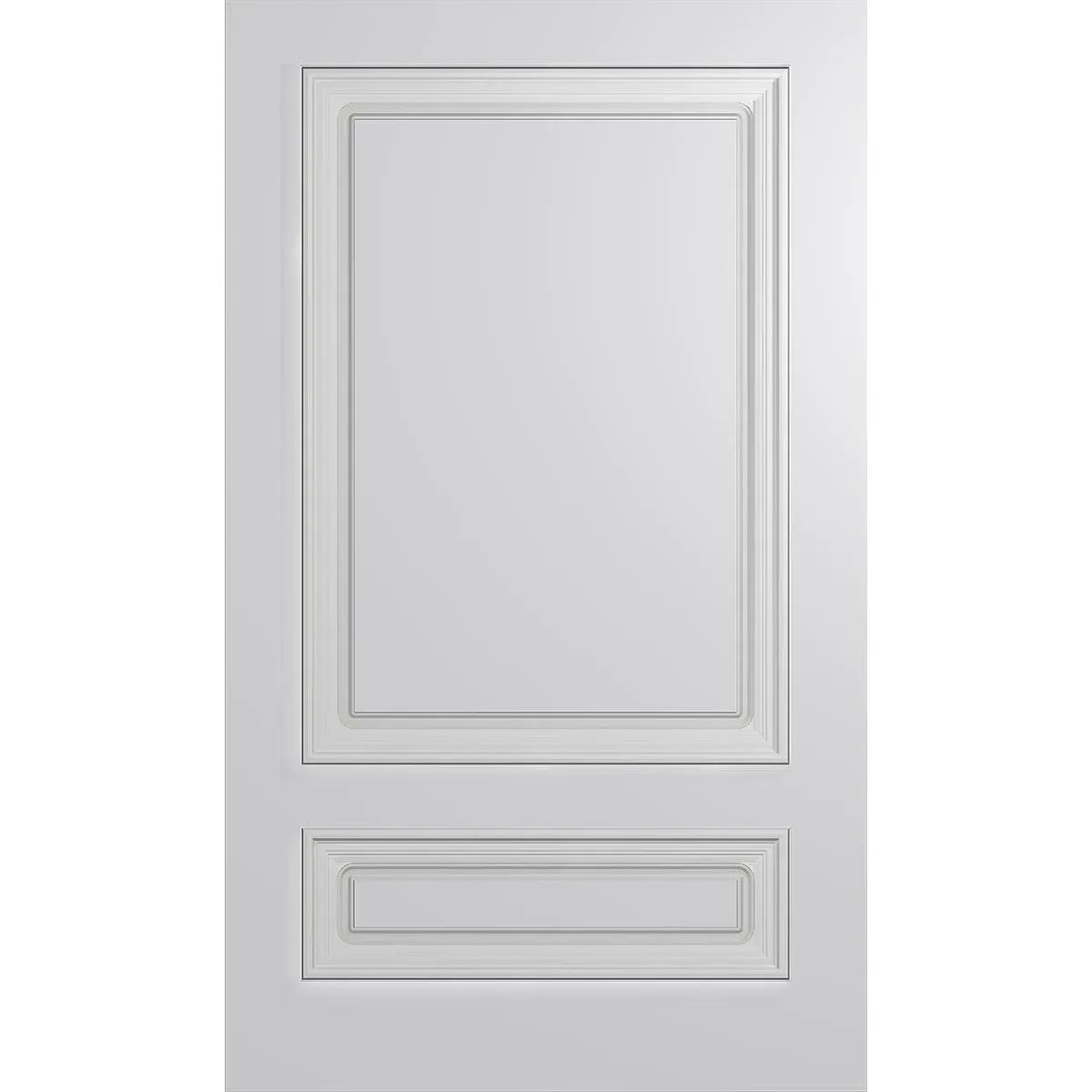 Classic front door with two panel deep carved design and heavy moulding on external face, 1200mm wide as standard