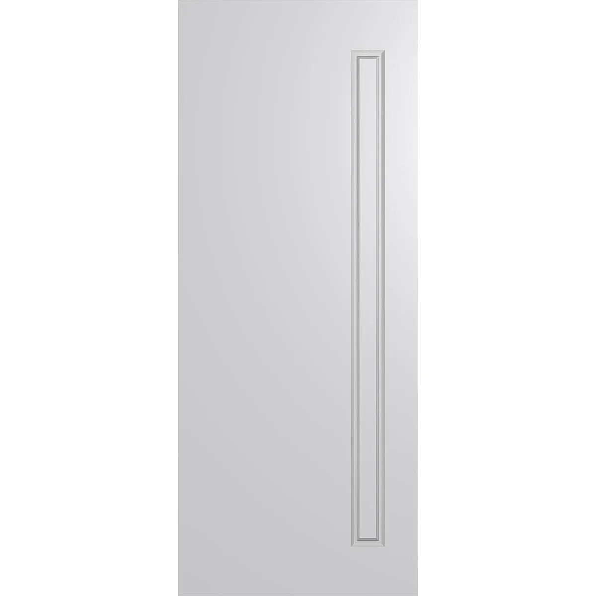 External door with deep vertical routed design