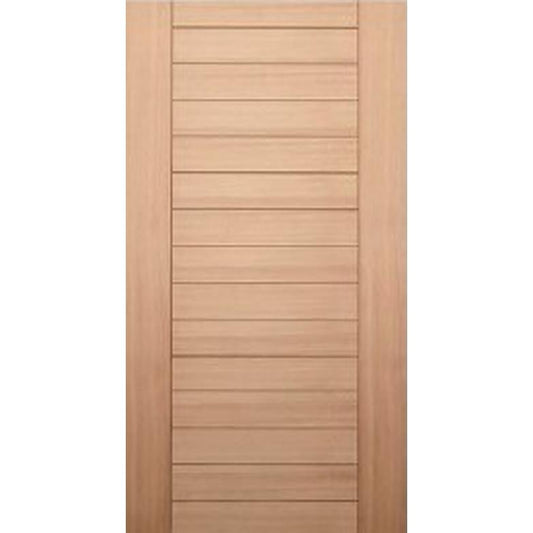 Modern front door with minimalist design and Meranti timber veneer