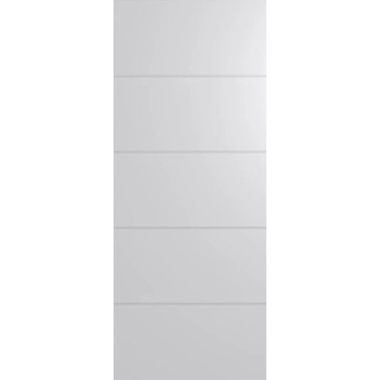 Primed hollow core door with four horizontal routed lines – HA4 internal door for modern design.