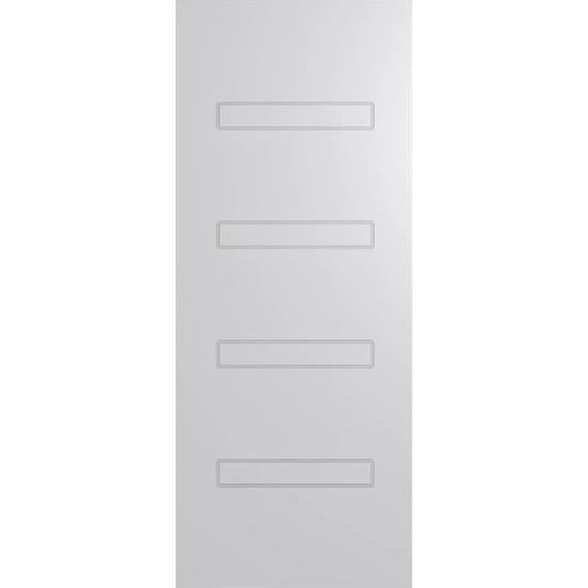 Internal door that replicates external door designs with 4 panels of glass.