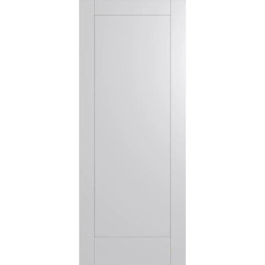 HAM1 is a one-panel shaker internal door with clean rectangular profile, primed and ready to paint.