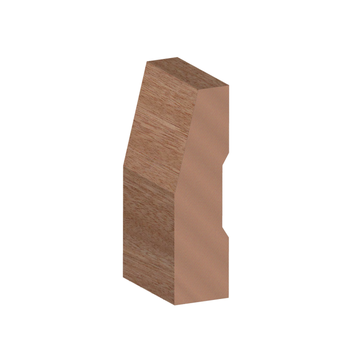 Meranti Door Architraves and skirting in half splay profile.