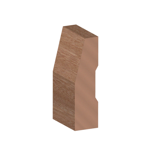 Meranti Door Architraves and skirting in half splay profile.