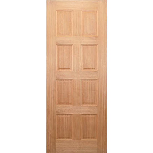 Engineered Timber construction traditional door design with 8 panels.