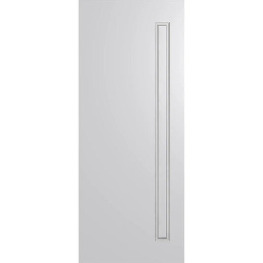 External door with deep vertical routed design