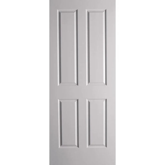 Primed hollow-core internal door with smooth finish and 4-panel design