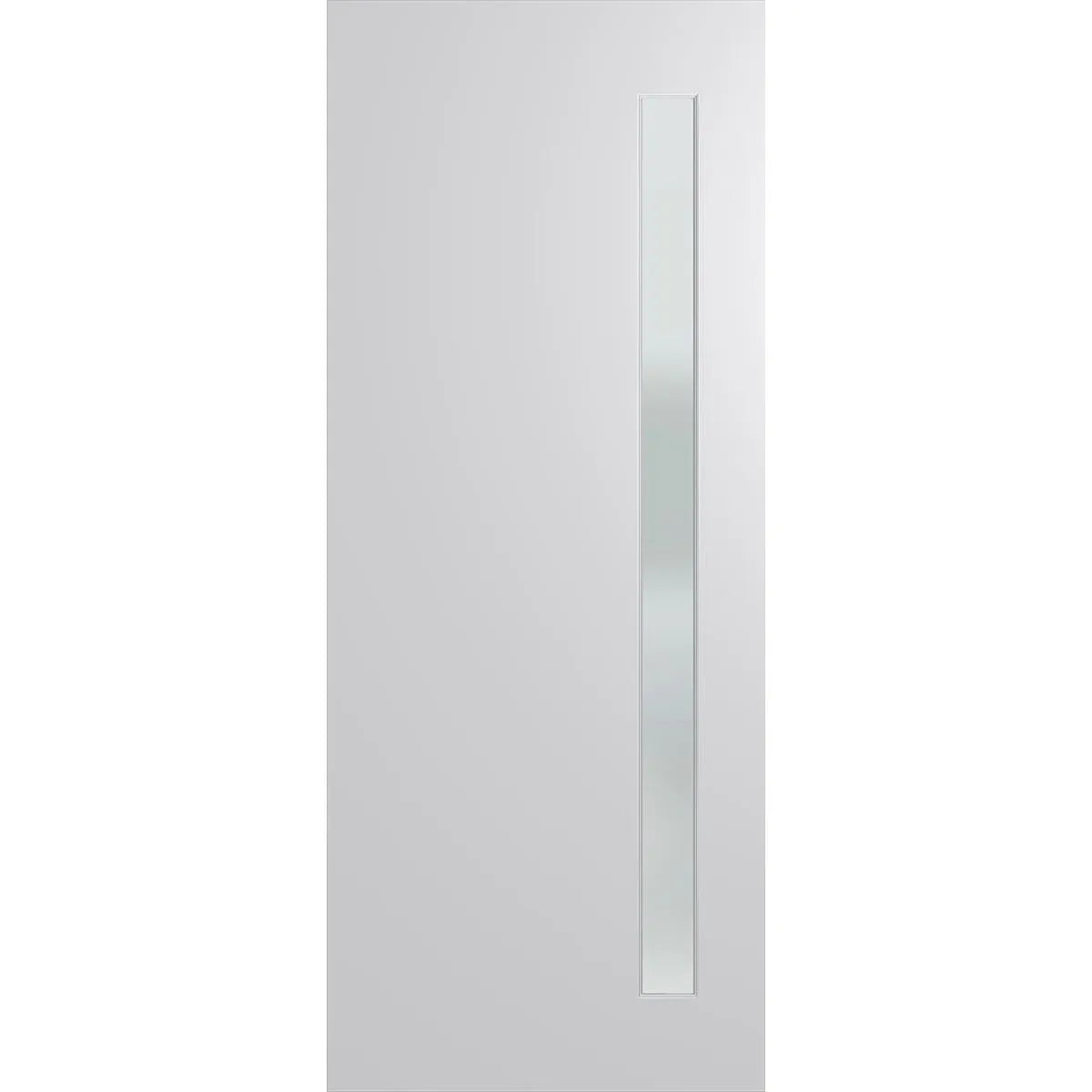 Modern Australian external door featuring narrow translucent laminate glass panel
